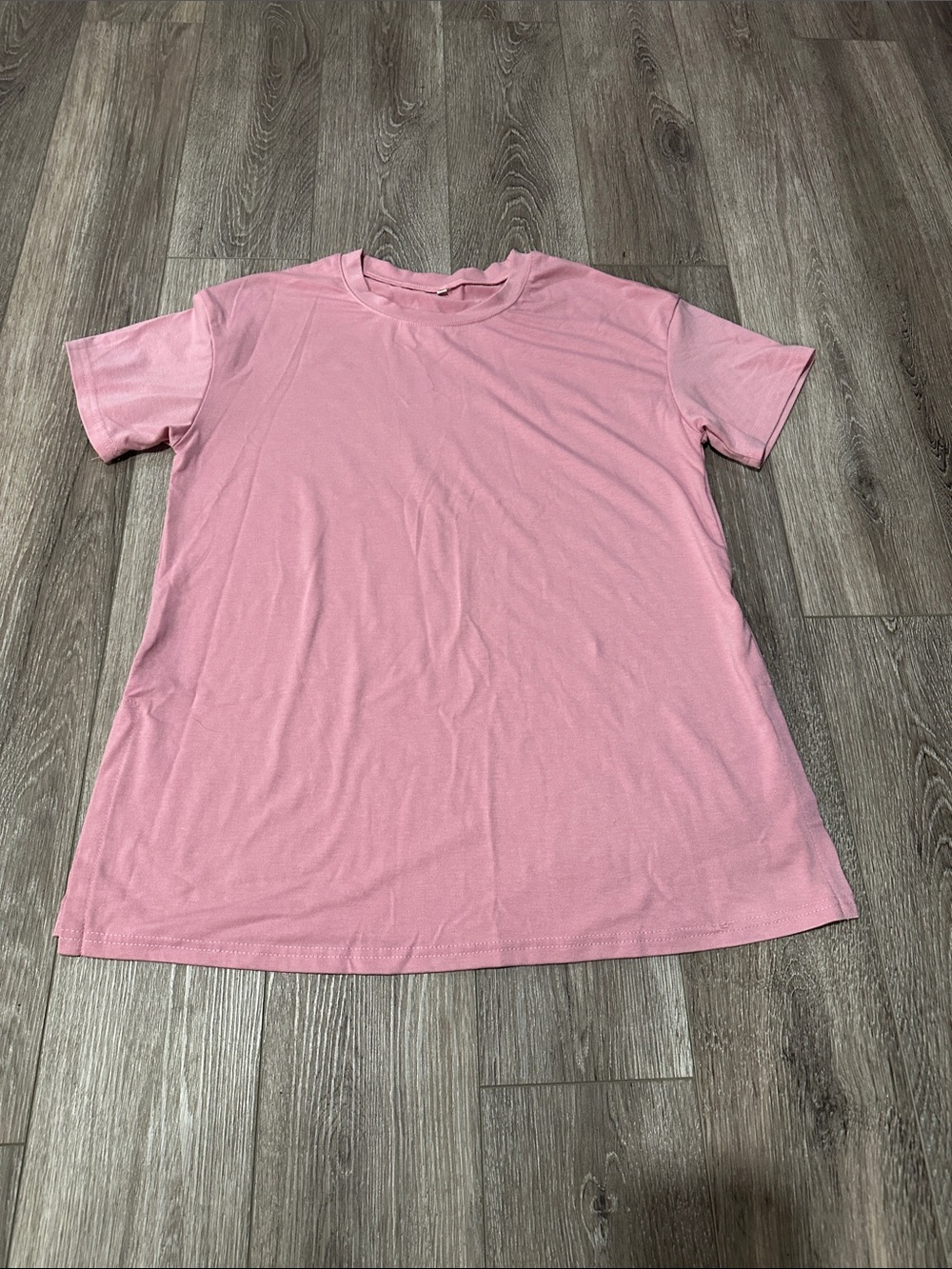 Women’s maternity shirts Short Sleeve T-Shirt - Sage Green and Pink- 2 tops
